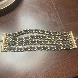 Gold and Black Chain Bracelet